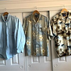 Floral and Palm Print Hawaiian Shirts